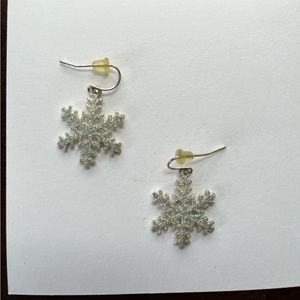 Sparkly Snowflake Dangle Earrings